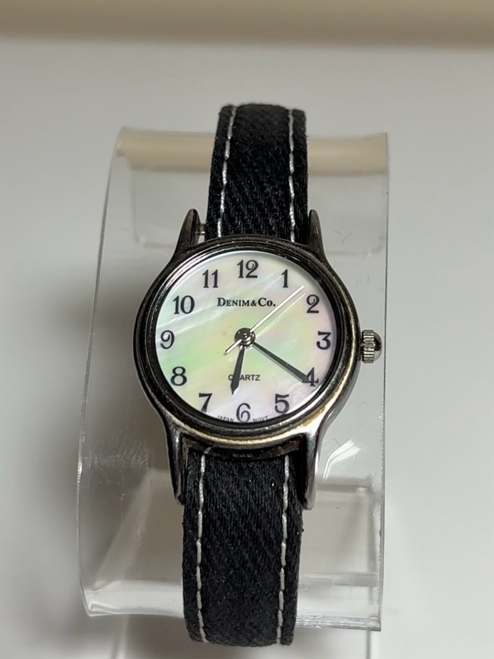 Denim&Co Watch with Iridescent Mother-of-Pearl Dial - Sterling Silver Case!